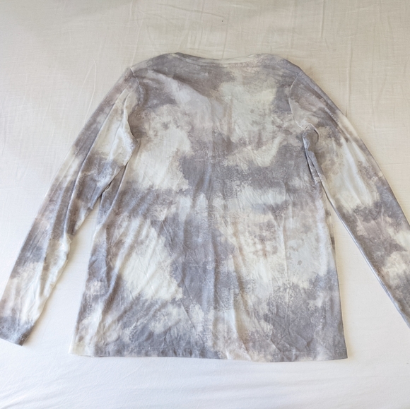 LOGO by Lori Goldstein Long Sleeve Button Down Shirt Semi Sheer Tie Dy - Picture 5 of 7